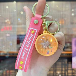 Light Up Glitter Keychain Stress Relief Fidget Toy Easy Clip On Design Portable For Bags Or Keys Lightweight Compact Sparkling Glow Calming Fun Practical Daily Carry Accessory