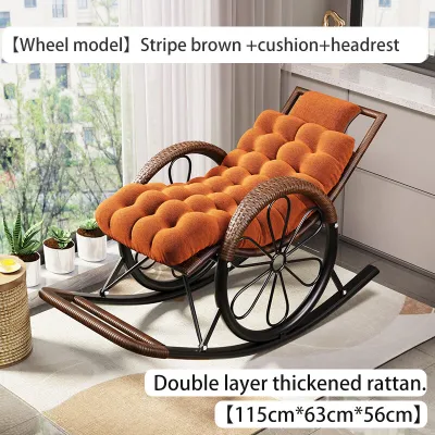 CONOCO Mall Rattan Lazy Rocking Chair Sofa For Adult Heavy Duty With Ergonomic Design Lazy Chair Carrying 500KG