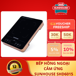Bếp hồng ngoại cảm ứng 2000W SUNHOUSE SHD6017 (Tặng vỉ nướng) Không Kén Nồi - BH 12 tháng