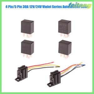 【feitong】🚕🚕【HOT SALE】 4 pin 5 pin 30A 12V 24V ô tô Violet Relay ổ cắm với dây với thiết bị đầu cuối điều khiển ô tô thiết bị tự động xe tiếp sức