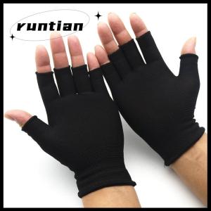 runtian Một nửa ngón tay ngón tay găng tay cho phụ nữ và nam giới len đan cổ tay Găng tay bông