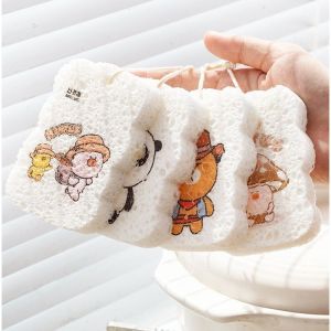 ฟองน้ำเยื่อไม้ ฟองน้ำเยื่อไม้ไผ่ ลายการ์ตูนของแท้ ฟองน้ําล้างจาน ฟองน้ำบีบอัด แปรงฟองน้ํอเนกประสงค์ ขจัดคราบG2784