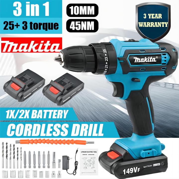 Makita 149V Cordless Electric Drill Heavy Duty Screwdriver Power