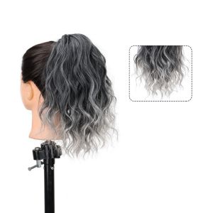 NO4 PANDA Corn Perm Claw Clip Ponytail Wig Ponytail Extension Ombre Pony Tail Hairpiece Hair Accessories Drawstring Short Wavy Curly Ponytail for Women