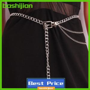 bashijian เข็มขัดสายโซ่โลหะหลายชั้นสำหรับผู้หญิงสายรัดเอวชุดเดรสยาวมีพู่ห้อยยีนส์เข็มขัดคาดเอวสายรัดเอวผู้หญิงโซ่ร่างกายสำหรับผู้หญิง