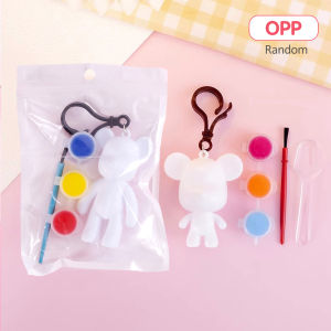 Bevavar DIY Cat Warna Gantungan Kunci Fluid Violent Bear Mini Key Chain Kit Set Mainan Mengwarnai