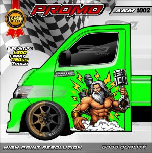 DECAL PINTU SAMPING PICK UP L300 TRAGA FUTURA GRANMAX / STIKER PINTU PICK UP VARIASI TERBARU FREE REQUEST NAMA - AKM 1002