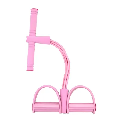 6-Tube Sit-up Pedal Resistance Band with Handle Multifunction Tension Rope Elastic Yoga Pedal Puller Body Stretching Trainer Home Gym Workout Equipment