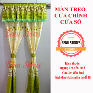 Màn treo cửa rèm treo cửa phòng khách phòng ngủ phi xanh lá nhiều kích thước có ép biên xung quanh BENU STORES
