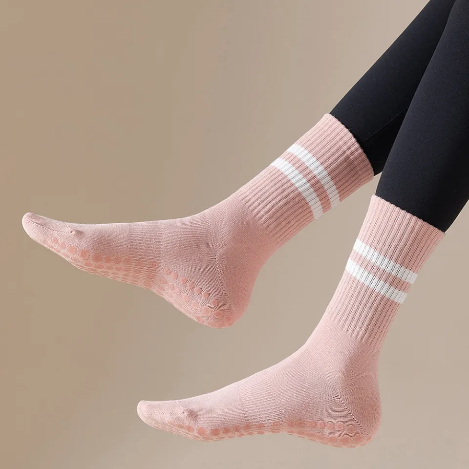 Women's Breathable Pilates Socks Fitness Sports Non slip Backless Yoga  Socks Pilates Perfect for Barefoot Training in Ballet Dance[pink]