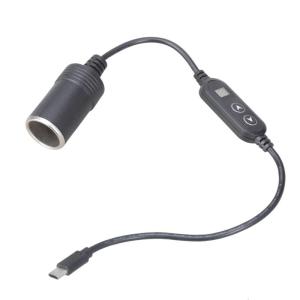 Adjustable 5V9V12V15V24V USB C To Car Cigarettes Lighter Adapter Digital Display Cable For Dashes Camera