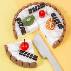 OTYRF Interactive Birthday Cake Pretend Toy ic Play House Mousse Cake Cutting Game Cake Play Food Kids Toys Exquisite Wooden Children Kitchen Toys Kids Preschool