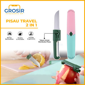 Pisau Travel 2in1 peeler pemotong serbaguna pengupas buah piso kupas 2 in 1 mini