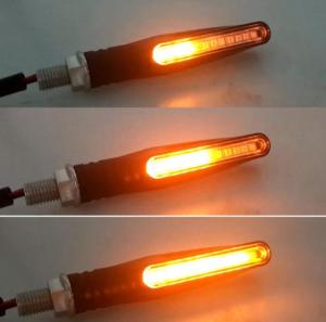 Pinph 2PCS LED Turn Signals Light for Motorcycle Tail Flasher Flowing Water Blinker IP68 Bendable Motorcycle Flashing Lights