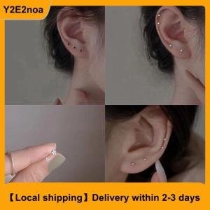 【Local shipping】 1Pair Fashion Trendy Mini Zircon Stud Earrings For Women Girls Daily Geometry Small Earrings Ear Bone Nail Jewelry Accessories