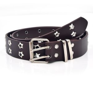 OMQAIO Dresses Elegant For Man Wide Side Double Breasted Star Hole Waist Strap Women Waistband Korean Waist Belts Double Grommet Hole