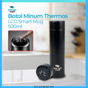 COD One Two Cups Botol Minum Termos Suhu LCD Display Smart Mug 500 ml  OTC001 / botol minum tempat air minum anti tumpa viral tiktok anak laki laki murah meriah aesthetic 1 liter sekolah 2 liter anti pecah / tempat air minum panas besar bening terbaik ser