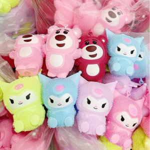 Gấu Dâu Lotso Bear Kuromi Gai Đèn Mềm Siêu To 25cm Bóp Xả Stress