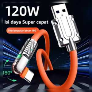 PROMO!!! KABEL GAMERS HC-16 kabel data Super Fast Charging Model Putar/Rotasi 120W 6A Micro/Type C/Lightning