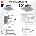 KDK / EUROWIND Ceiling Ventilation Fan 8"/10’’/12’’ Inches Ceiling Mount Exhaust Fan (SmartHabitat). 