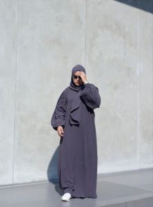 Baju Gamis Wanita Terbaru Luna Set Syari Pashmina Oval Crinkle Jumbo