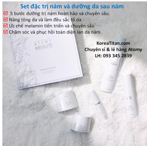 Combo dưỡng trắngchuyên sâu giúp đánh bay sạm nám tàn nhang - Atomy absolute snow all day brightening system for luminous skin - 앱솔루트 스노우 세트 (5 sản phẩm) - - Атоми Абсолют Сноу Набор