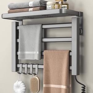 Sacesr Metal Electric Heat Towel Rail Bathroom Thermal Towels Rack Household Warmer Washcloth Shelf Home Smart Wall Mounted Decoration N7Y3P