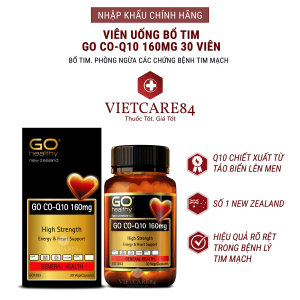 Viên uống bổ tim nhập khẩu chính hãng New Zealand GO CO Q10 160mg (30 viên) giảm quá trình lão hóa tim mạch tăng miễn dịch giúp cơ thể khỏe mạnh