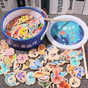 MMLUCK Đồ chơi câu cá đại dương Đồ chơi câu cá từ tính Cá đại dương từ tính Đồ chơi câu cá Trò chơi cá nhận thức Em bé Hoạt hình Trò chơi sinh vật biển Tương tác giữa cha mẹ và con cái