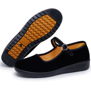 [Free Shipping] Cloth Shoes WomenS Shoes Hotel Black Work Shoes Non-Slip Casual Shoes Mom Shoes Flat Shoes