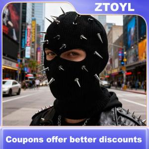 【ZTOYL】 Mask Beanies Hat Men Winter Balaclava Hats Knitted Hats Fashion Full Face Ski Bonnet Cycling Earmuffs Cap