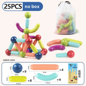 Kids Magnetic Stick Balls Building Toy Blocks With Storage Box 3D Geometry Learn Sensory Construction Blocks
