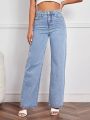 (TUMMY CONTROL) CashewBoy Women Denim Long Pants Straight Cut Jeans High Waist Jeans Denim Trousers Chap Jeans Palazzo Cut Offs Wranglers Loose Wide Loose Stretchable Five Pockets Denim Wanita Seluar Jeans Wanita 女式牛仔裤 (FREE RM 50 VOUCHER). 