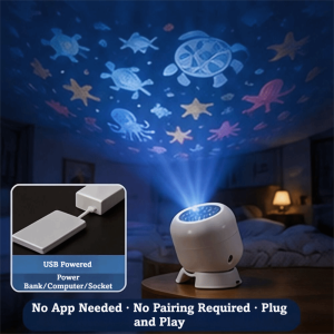 TUS Flexible Neck Dreamy Ocean Projector Ocean World 360 Degree Rotating Projector Lamp Night Light Dynamic Projector Party Ambient Light Childrens