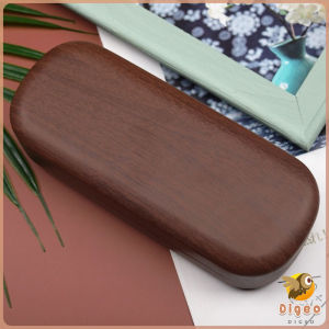 Digeo Portable Glasses Case Hard Wooden Grain Spectacle Frame Box Reading Glasses Holder Case