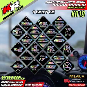 GANTUNGAN KACA AKRILIK BEBAS CUSTOM MOBIL DAN TRUCK KIRANA KODE 19
