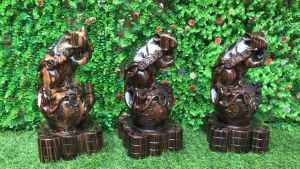 Tượng chuột phong thủy gỗ mun sọc kt :30/14/14