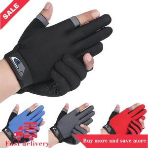 [COD] Summer Men Fishing Gloves Women Two Finger Cut Male Touchscreen Angling Anti-Slip Sun-Proof Breathable Cycling Fitness Gloves