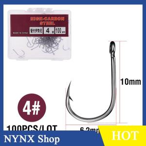[NYNX] 1 Box High Carbon Steel Circle Fishing Hooks Freshwater Fishhook Hole Strong Carp Fish Tackle High Quality