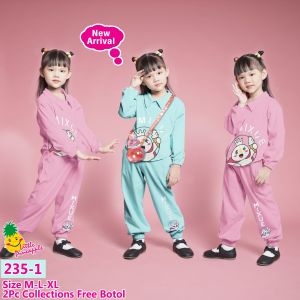 Little pineapple setelan santai blouse mixue botol anak 2-4Y
