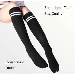 IVLOVE - Kaos Kaki Panjang Diatas Lutut Wanita Stripes Model Garis 3 Panjang 57cm Overknee Model Korea