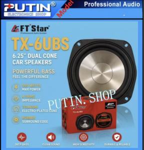 PUTIN SHOP FTstar TX-6UBS 6.25 inch 500Watts Subwoofer Speaker 6.25inch Dual Cone Car Speaker