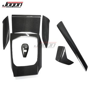 mv1 8pcs/set Real Carbon Fiber For BMW 3 4 Series G20 G21 G22 G23 G26 2020 Car Centre Console Dashboard Gear Head Knob Panel Trim 5B8Z3