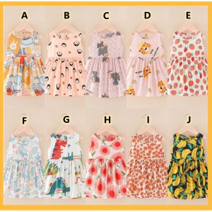 Dress Anak Perempuan Import Bahan Katun Bermotif Uk. 90-130cm / 1 - 6 thn
