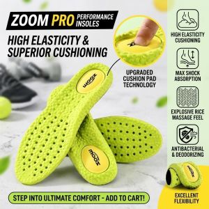 Anti-Odor Breathable Shock Absorbing Insoles For Sweat Control And Comfort