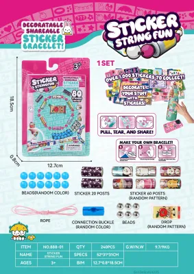STICKI ROLLDIY bead bracelet tear off sticker blind box childrens creative toy