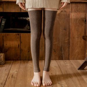 Winter Over Knee High Footless Socks Women Warm Knee Socks Long Leg Warmers Thermal Thigh High Socks