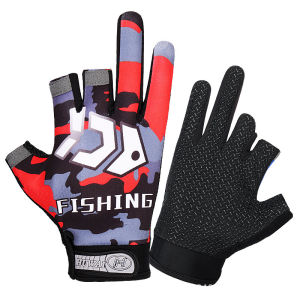 Fishing Three-finger Gloves Outdoor Sports Fishing Half-finger Wear-resistant Sunscreen Ice Silk Gloves