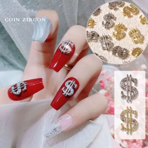 CHENGXU Alloy Luxury 3D Coin Design Charm Dollar Nail Art Decorations Nail Art Rhinestone DIY Nail Jewelry Manicure