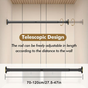 Non drilling telescopic pole and bathroom/bedroom wardrobe hanging/drying curtain pole